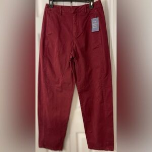 Women's Burgundy Pants Size 4 Four Pockets Front Zipper Inseam 30 Inches
